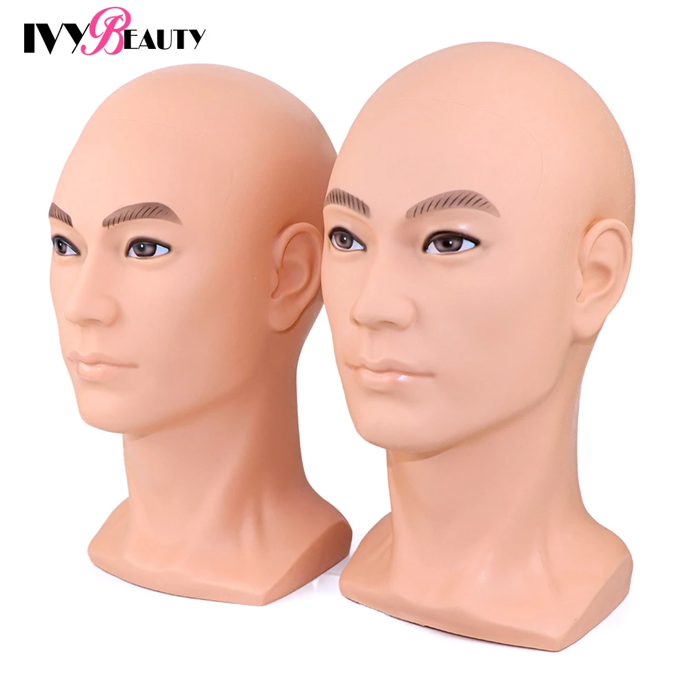 

Male Bald Mannequin Head Profession Cosmetology Manikin Head Hat Sunglasses, Scarf Display Stand for Cosmetology Makeup Practice