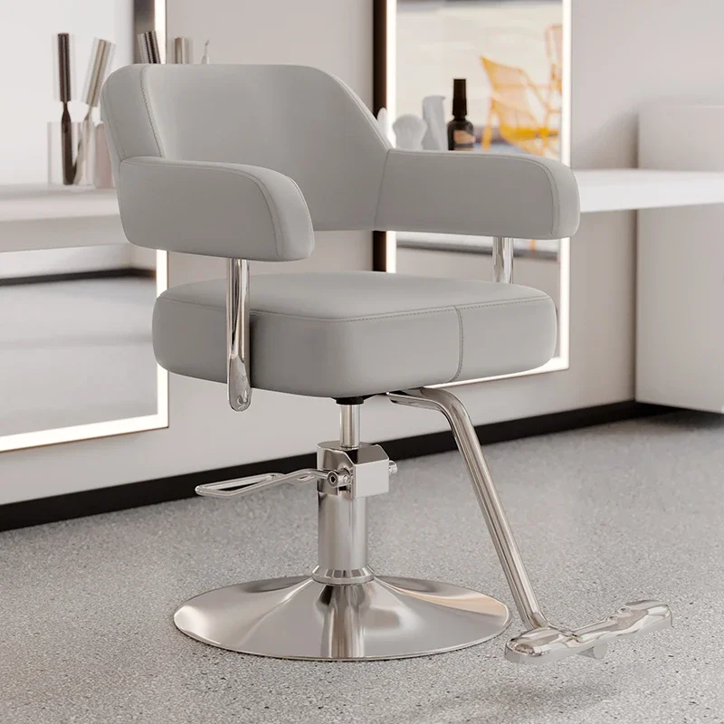 

Luxury Barbers Armchairs Aesthetic Ergonomic Footrest Hairdressing Chair Leather Sillas Barberia Barber Equipment