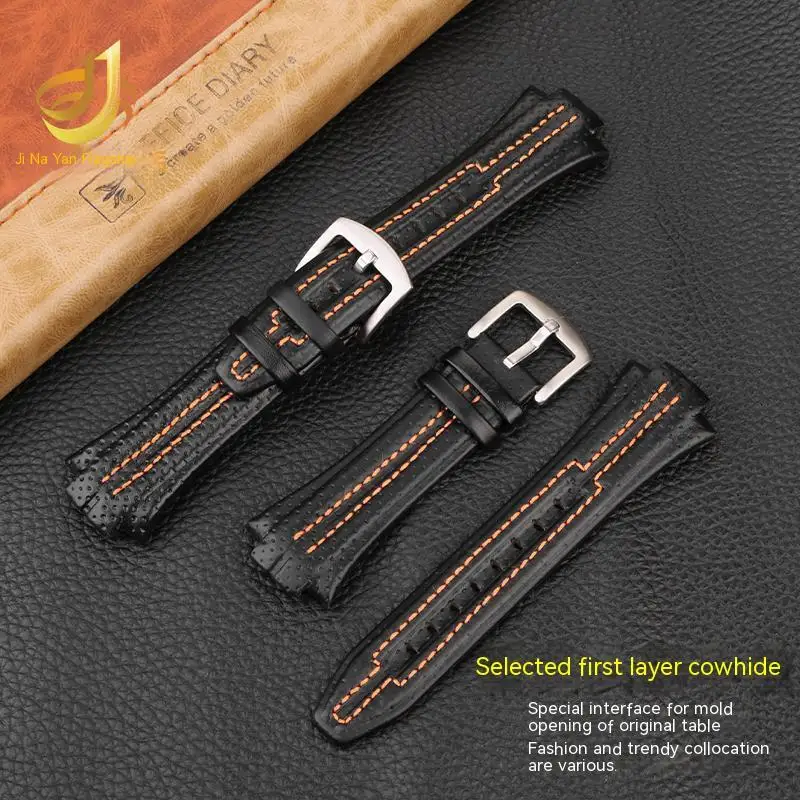 Genuine Leather Watch Strap for Seiko Sportura SNL029P2 SNL021P1 SNA595P2 SNL017P1 Watchband 27X15MM men\'s Bracelet accessories