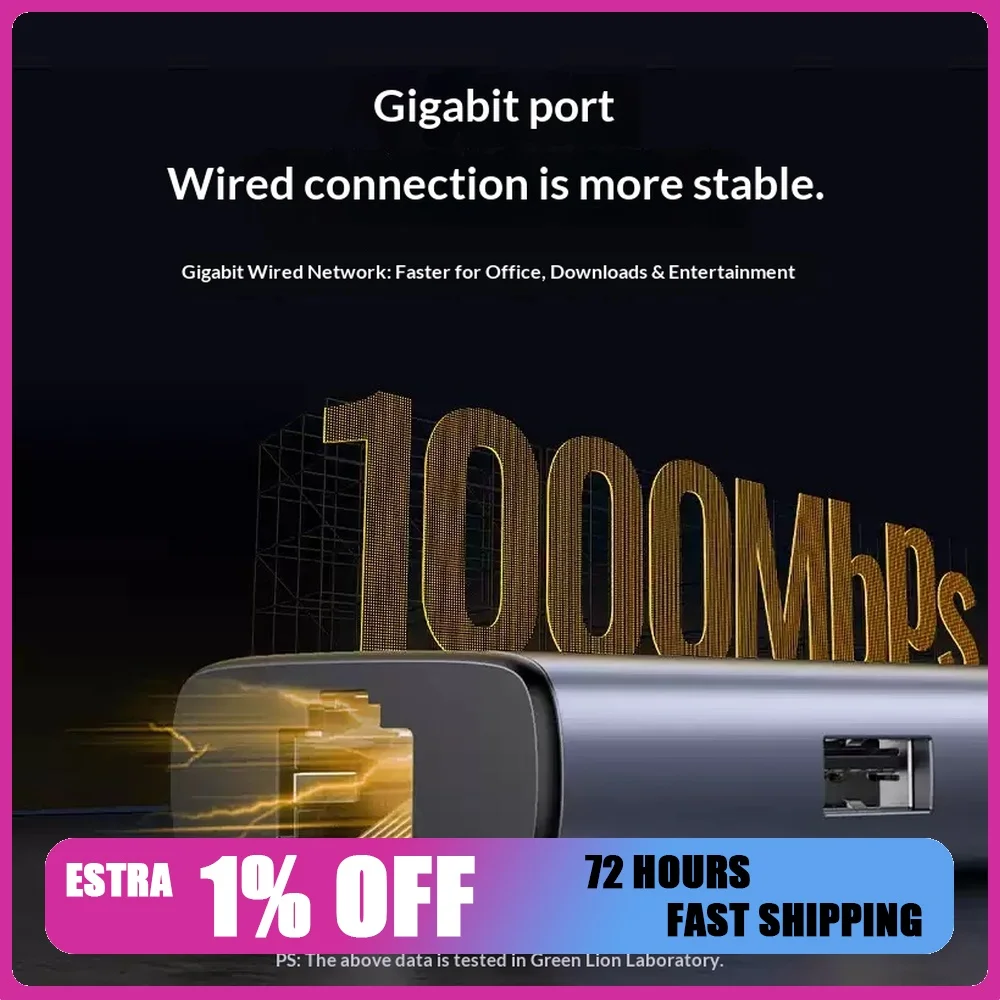 UGREEN 15598 Revodok 6 in 1 USB C Hub 4K HDMI Gigabit Ethernet 100W PD 3 USB 3.0 Adapter for MacBook Laptop
