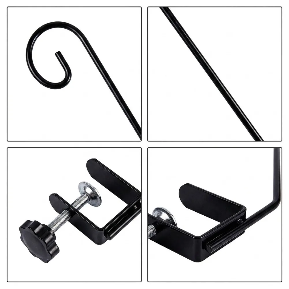 Adjustable Deck Hook 32 Inch Non-Slip Horizontal Clamp For Hanging Bird Feeder Plant Lantern Wind Chime Outdoor Garden Decor