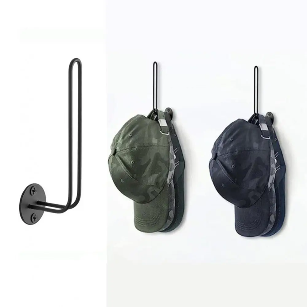 Baseball Hat Hooks Wall Mount L -Shaped Hat Rack Space Saving Multifunctional Caps Hangers Rack Door Closet Entryway Cap Holder