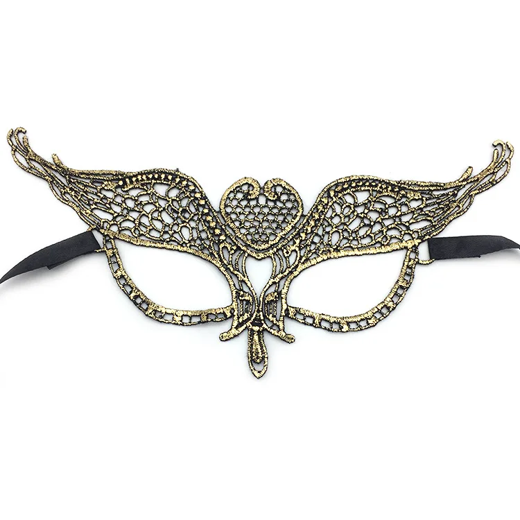 Maska Lisicy Jednookiej Damska Złota Koronkowa Maska Półmaska Koronkowa Do Cosplayu Akcesorium Kostium na Halloween Karnawał Festiwal