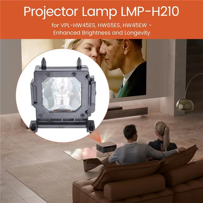 AEE7-Projector Lamp LMP-H210 For Sony VPL-HW45ES, HW65ES, HW45EW - Enhanced Brightness And Longevity