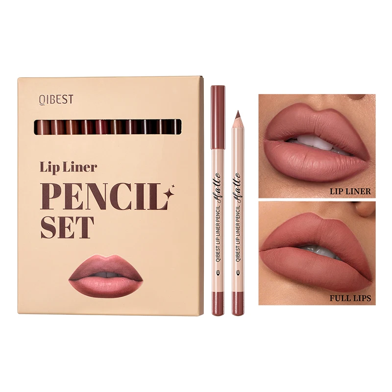 12 piece matte lipliner set, smooth and easy to apply, non smudging and non fading, natural makeup effect