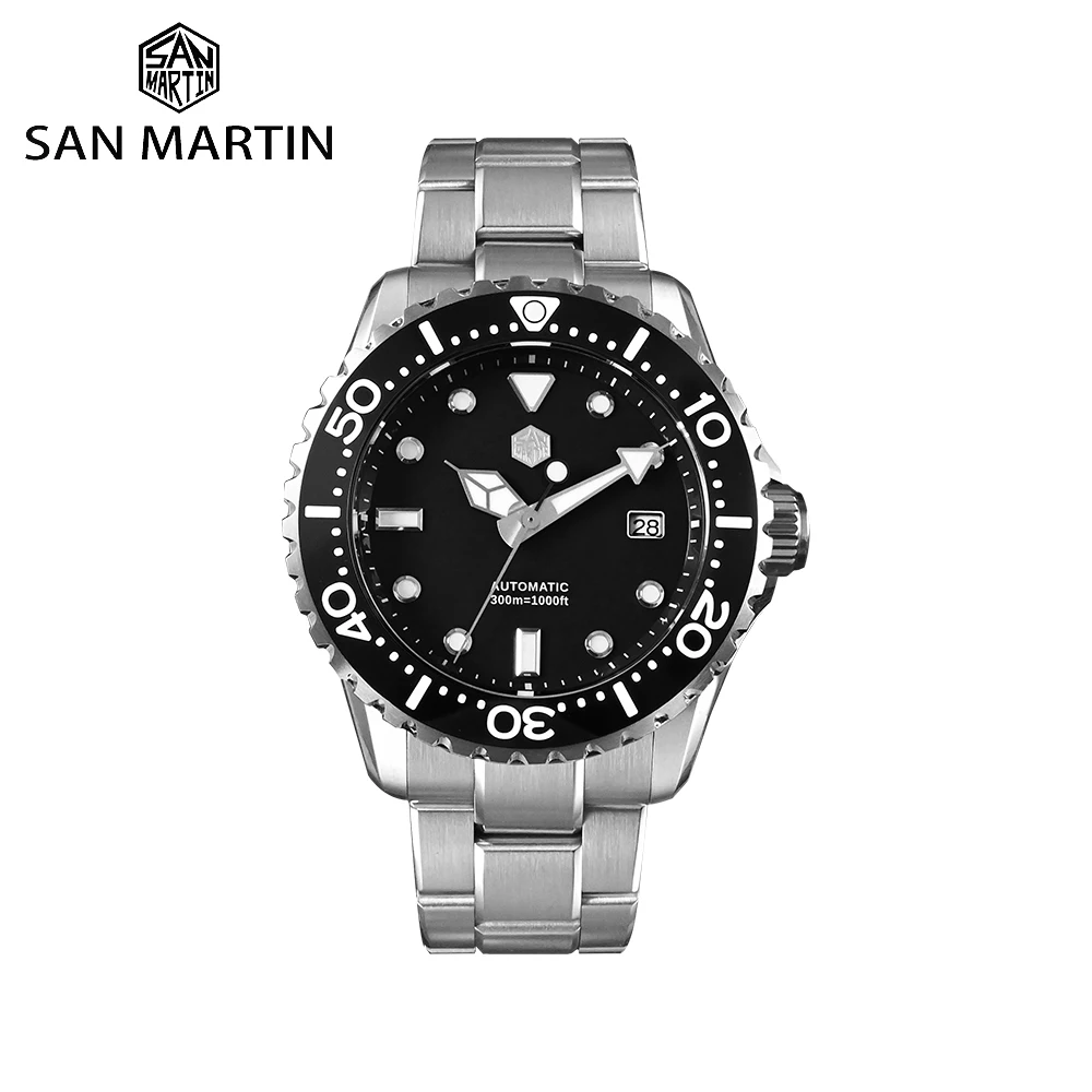 

San Martin 44mm Luxury Diver Watch Classic NH35 Automatic Mechanical Watches for Men Sapphire BGW-X1 Waterproof 20Bar SN0009