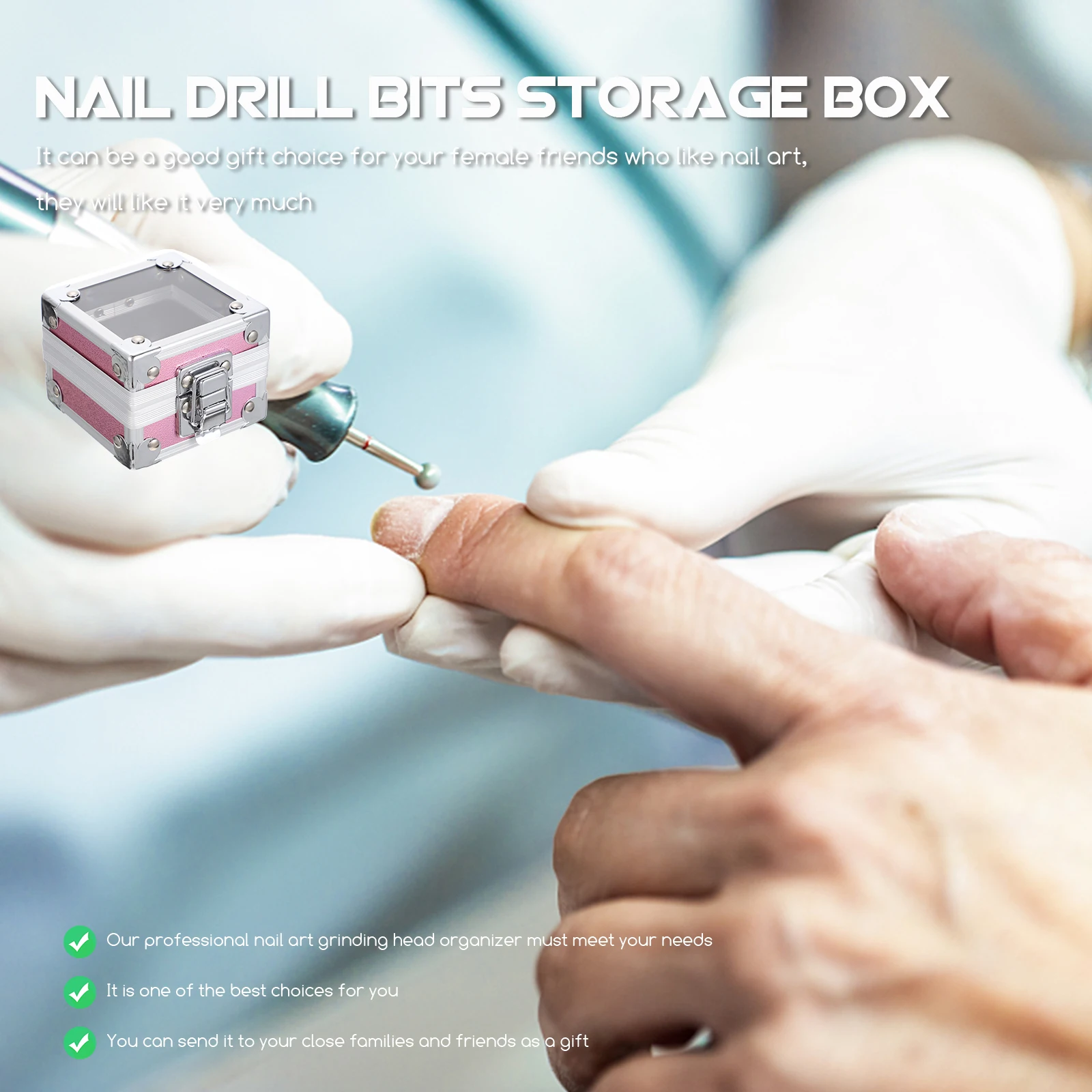 

Nail Drill Bits Display Box Grinding Head Storage Case for Manicure Polishing Tools Organizer Acrylic Nail Art Storage Box