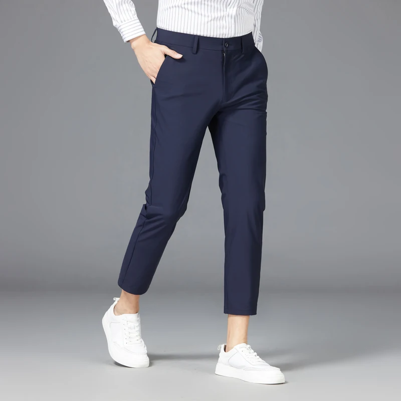 

Brand Clothing Spring Summer 2026 Men's Ankle-Length Pants High Stretch Breathable Casual Formal Trousers Male