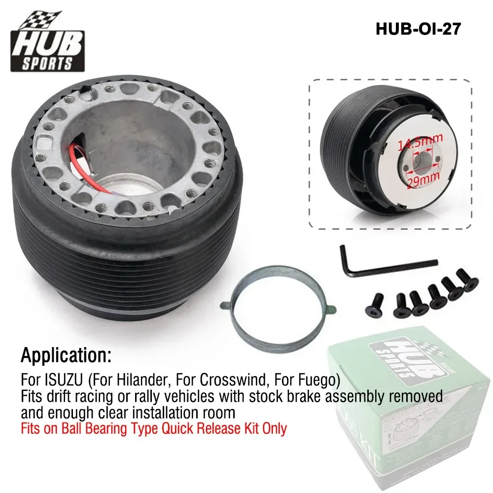 6 Hole Steering Wheel Quick Release Hub Boss Adapter Kit For Mitsubishi Honda Toyota ISUZU Subaru Proton Acura Dodge etc.