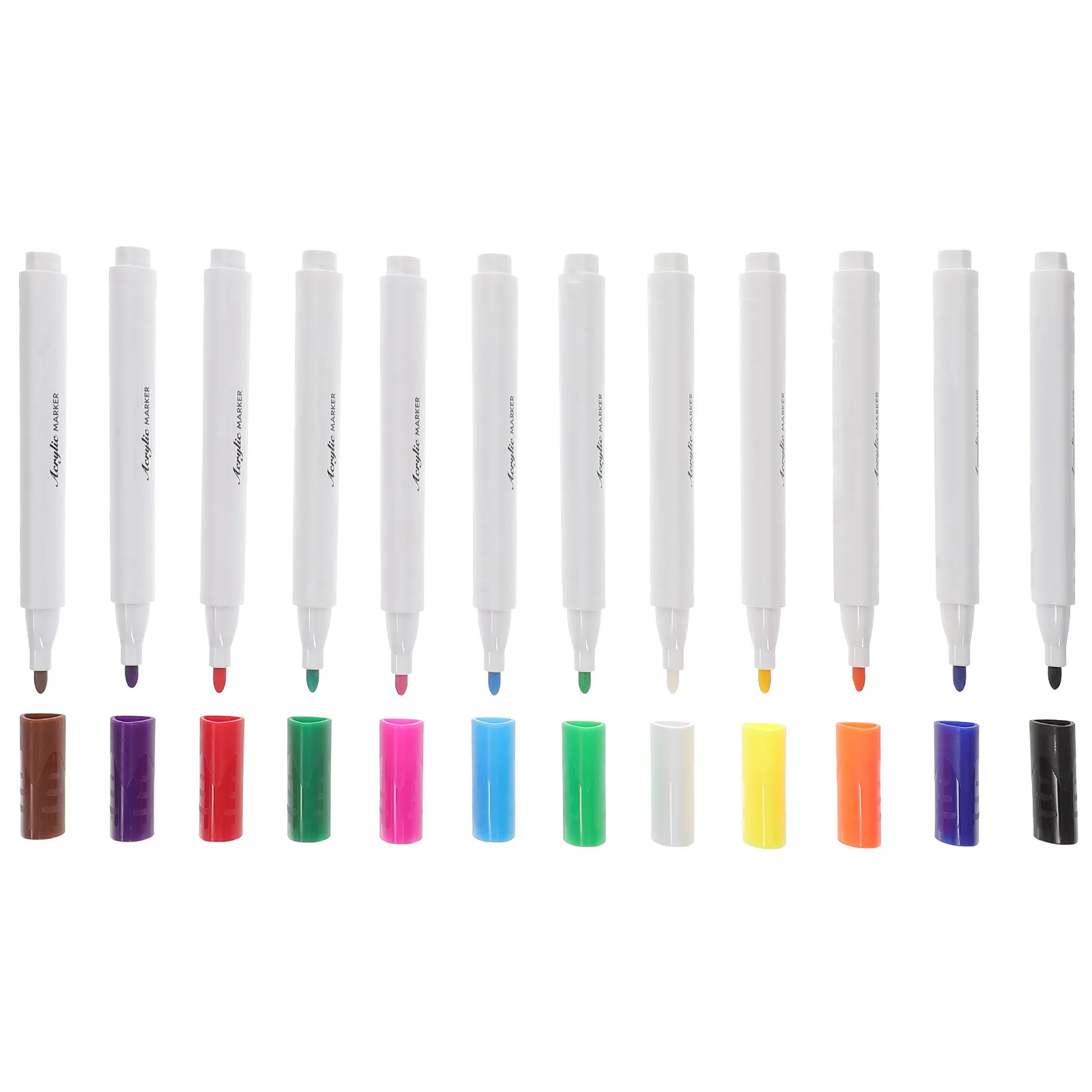 

12Pcs Acrylic Paint Markers Vibrant Colors Fast Drying Art Supplies for Drawing Painting Graffiti Doodling Craft Projects