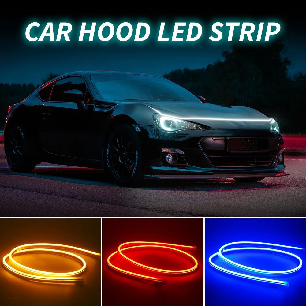 

Car Hood LED Daytime Running Light Auto Decorative Atmosphere Lamp Ambient Backlight 12V Waterproof Flexible Light Strip