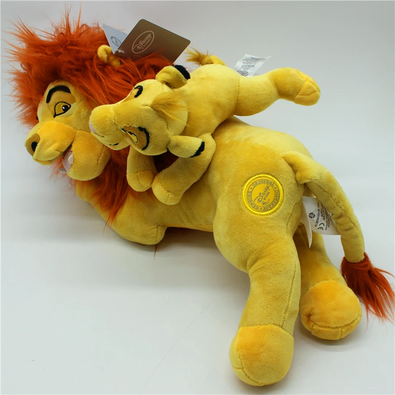 Disney The Lion King Adult DAD Mufasa and Son Simba LION lying Plush Toy Stuffed Animals 45cm Kids Toys Children Christmas Gifts