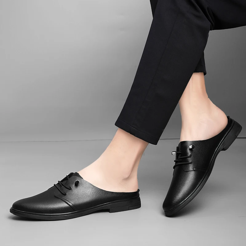 شباشب جلدية للرجال مقاس 37-47، رياضية، كاجوال، شاطئ، أحذية خارجية، بدون كعب، للقيادة، الحفلات، إلخ.