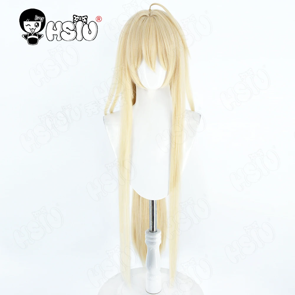 Gouden Leeuw Cosplay peruca de fibra sintética 「HSIU」peruca longa dourada clara + touca de peruca jogo ‌ Azur Lane Gouden Leeuw Cosplay