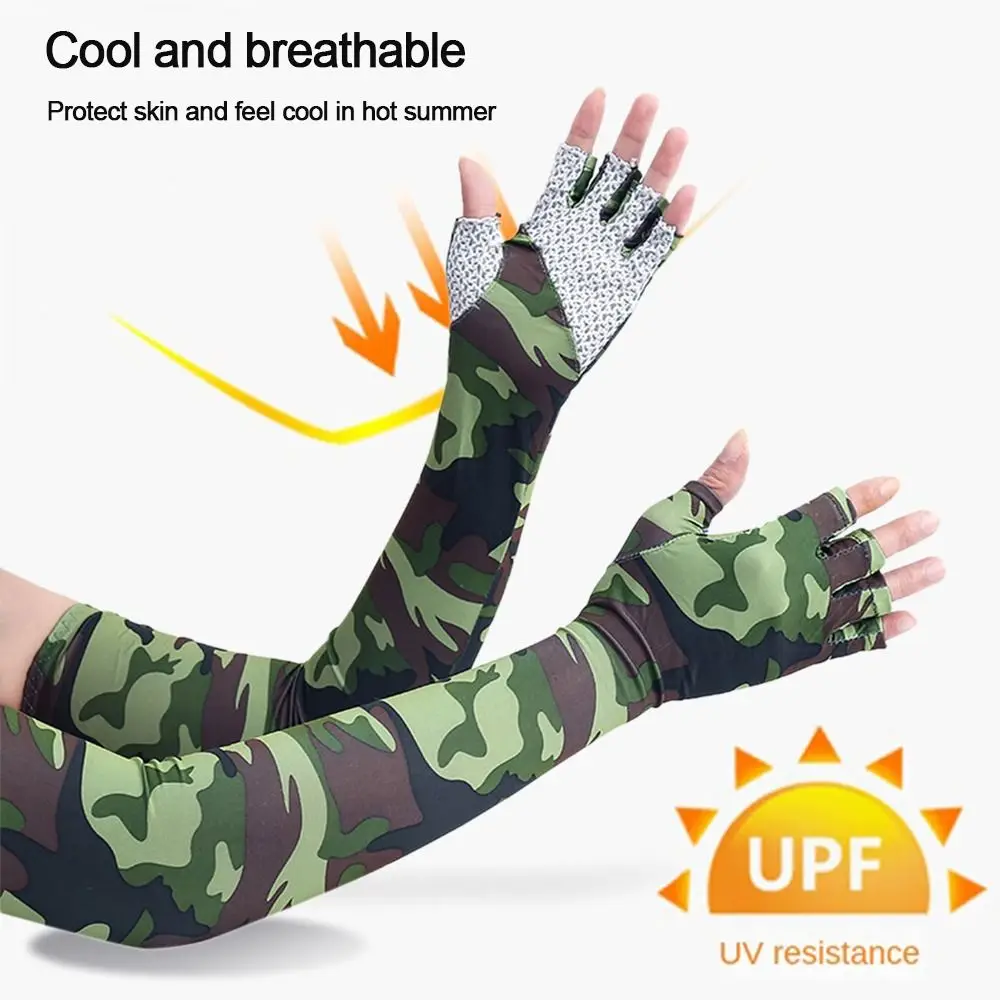 1Pair Women Men Cooling Arm Sleeves Cover Sports Running UV Sun Protection Outdoor Fishing Cycling Ice Sleeves