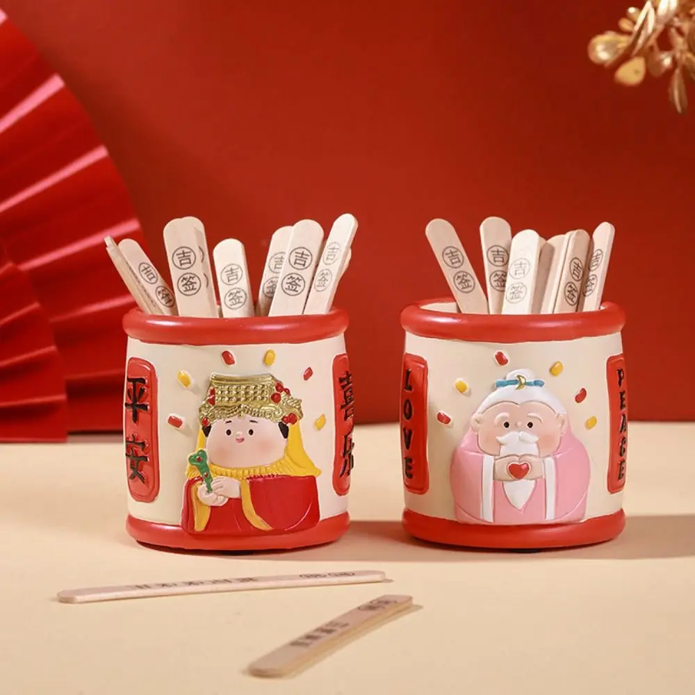 

Creative National Fairy Lottery Jar Cartoon Resin God of Wealth Lottery Tube ​ Cute Desktop Jar Ornaments Party