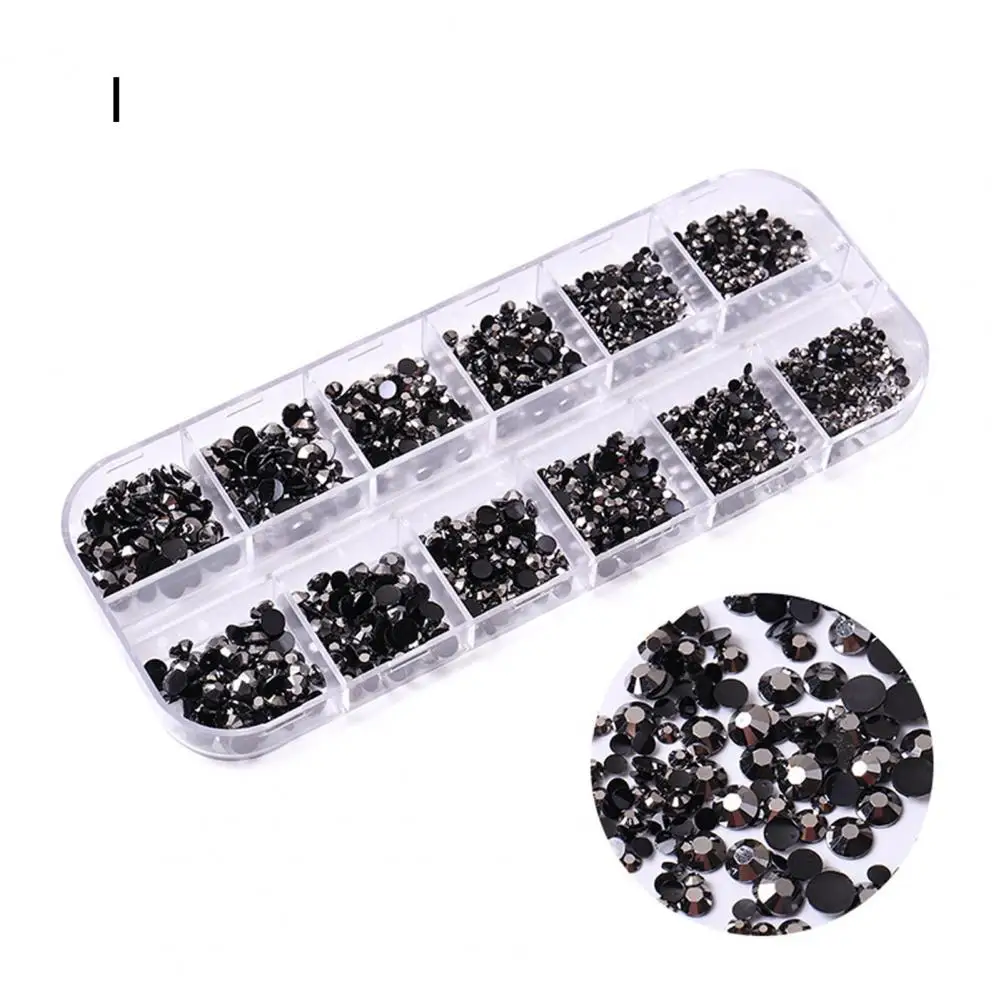 1 Doos Grote 12 Grids Kleurrijke Manicure Charm Nail Art Decor Nail Sieraden Aantrekkelijke Tonen Unieke Charme