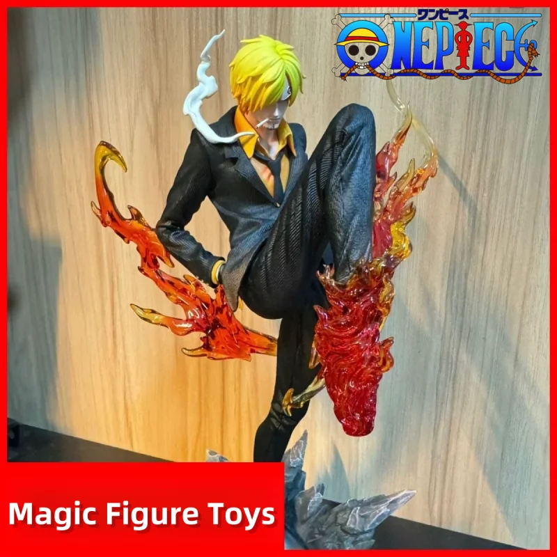 New Anime 28cm One Piece Anime Figures Sanji Pop Smoking Sanji Figurine Devil Foot Statue Pvc Toy Collection Toys Birthday Gifts