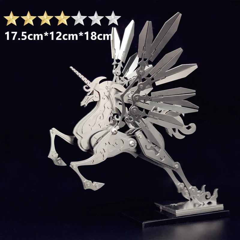 3D DIY High Quality Steel Warcraft Metal Stainless Steel Assembly Kit Model Medium Unicorn Decoration Gift