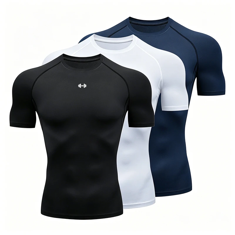 Tight Men Sport T-shirt Quick Dry Bodybuilding Running Shirt Short Sleeve Compression Top Gym T Shirt Men Fitness Rashgard