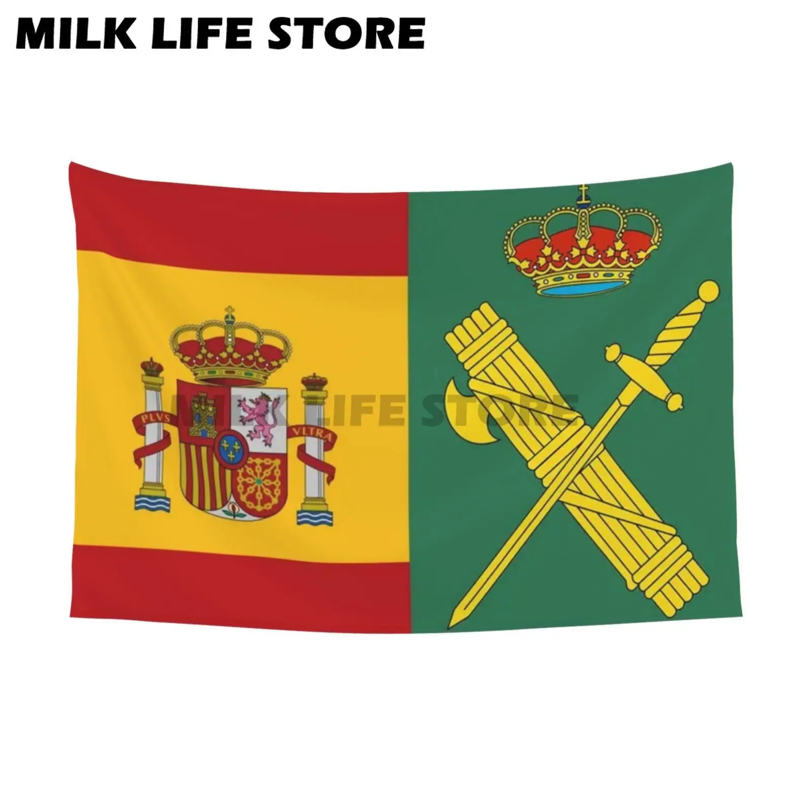 Double-sided Civil Guard Flag Spain Vivid Color Spanish Fade Proof Double Stitched National Country Banner 3x5FT