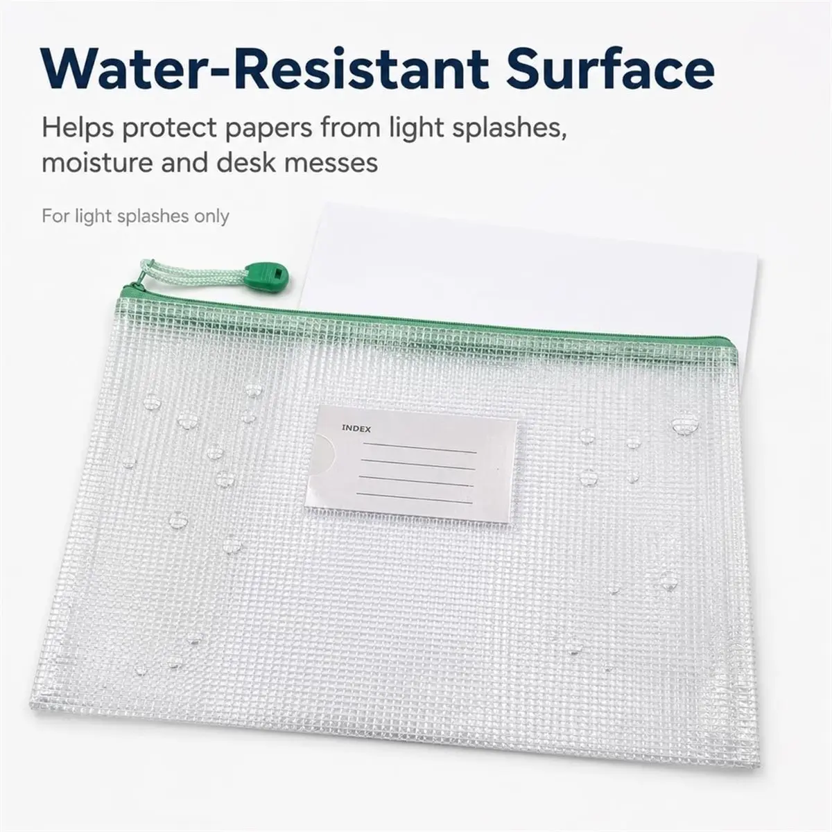 20PCS Mesh Zipper File Bags with Labels, 5 Colors and 4 Sizes A4 B4 A5 B5, Mesh Construction with Smooth Zipper Closure