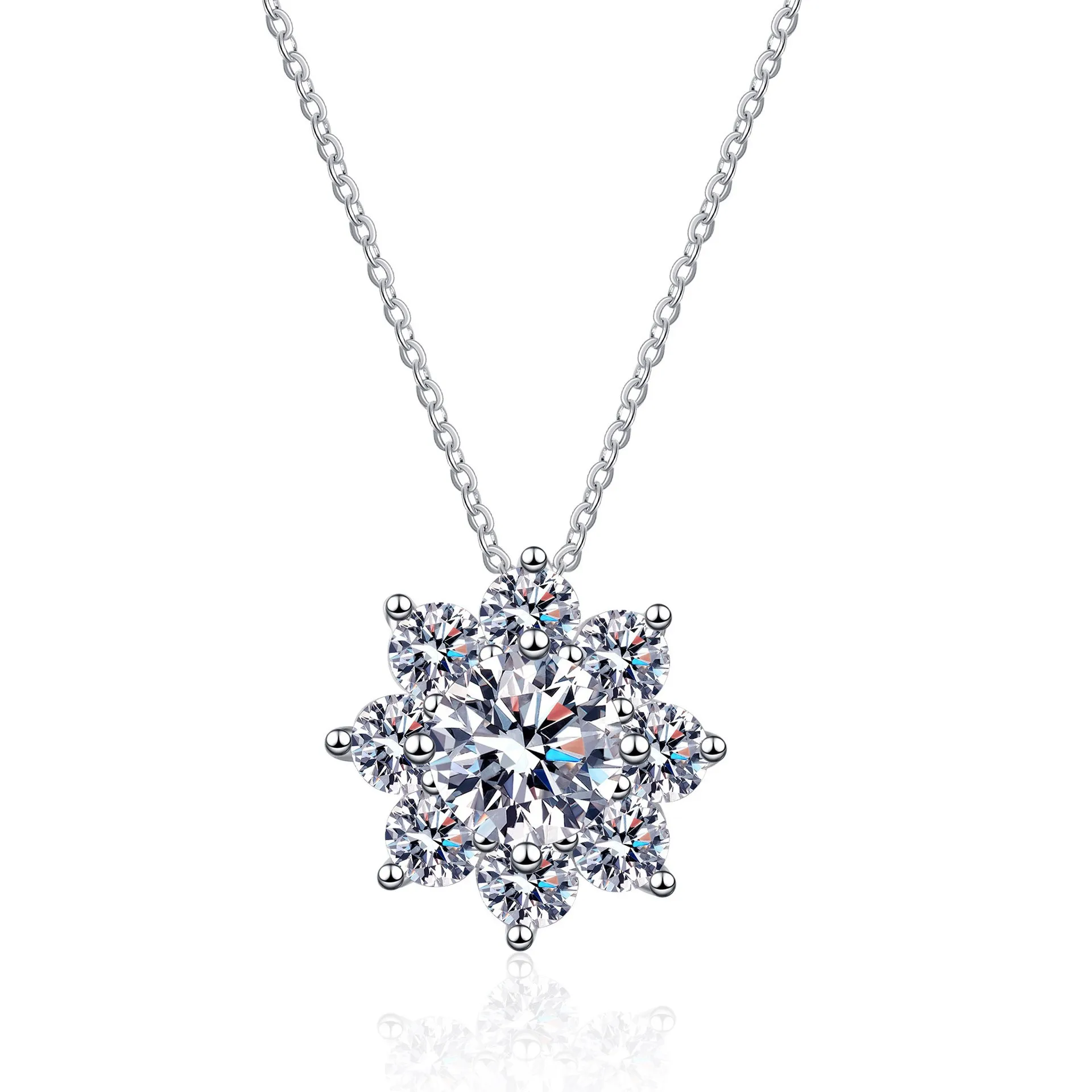 

AZ745-X Lefei Fashion Trendy Luxury Classic Moissanite Diamond-set Sun Necklace For Women s925 Silver Party Charms Jewelry Gifts