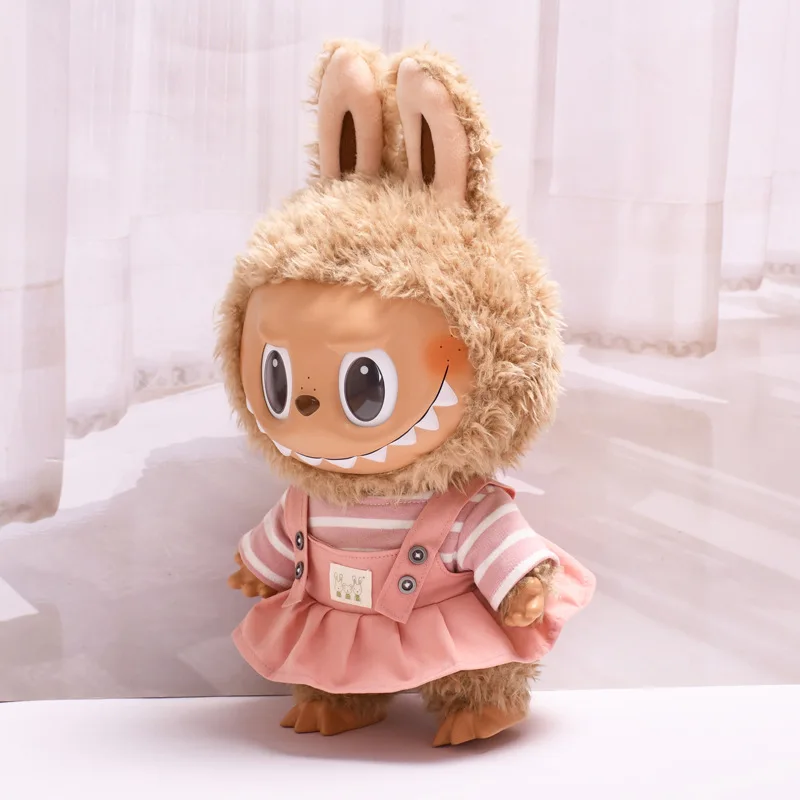 38 cm Labubu Kleding Paar Stijl Verse Casual Pop Outfit Set Zachte Stof Schattige Pop Slijtage voor Dagelijks Spelen Pop Accessoires Cadeau