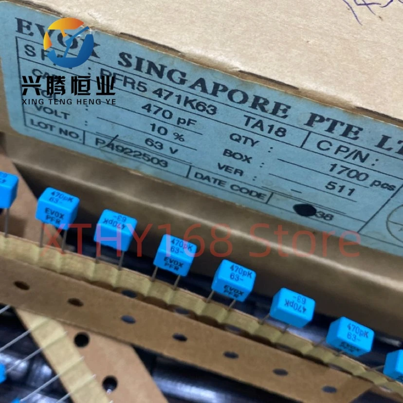 

20 шт. новый пленочный конденсатор EVOX PFR5 470PF 63 В P5MM MKP 471/63 В EVOX-RIFA PFR 470 пФ/63 В 470P N47 63 В постоянного тока