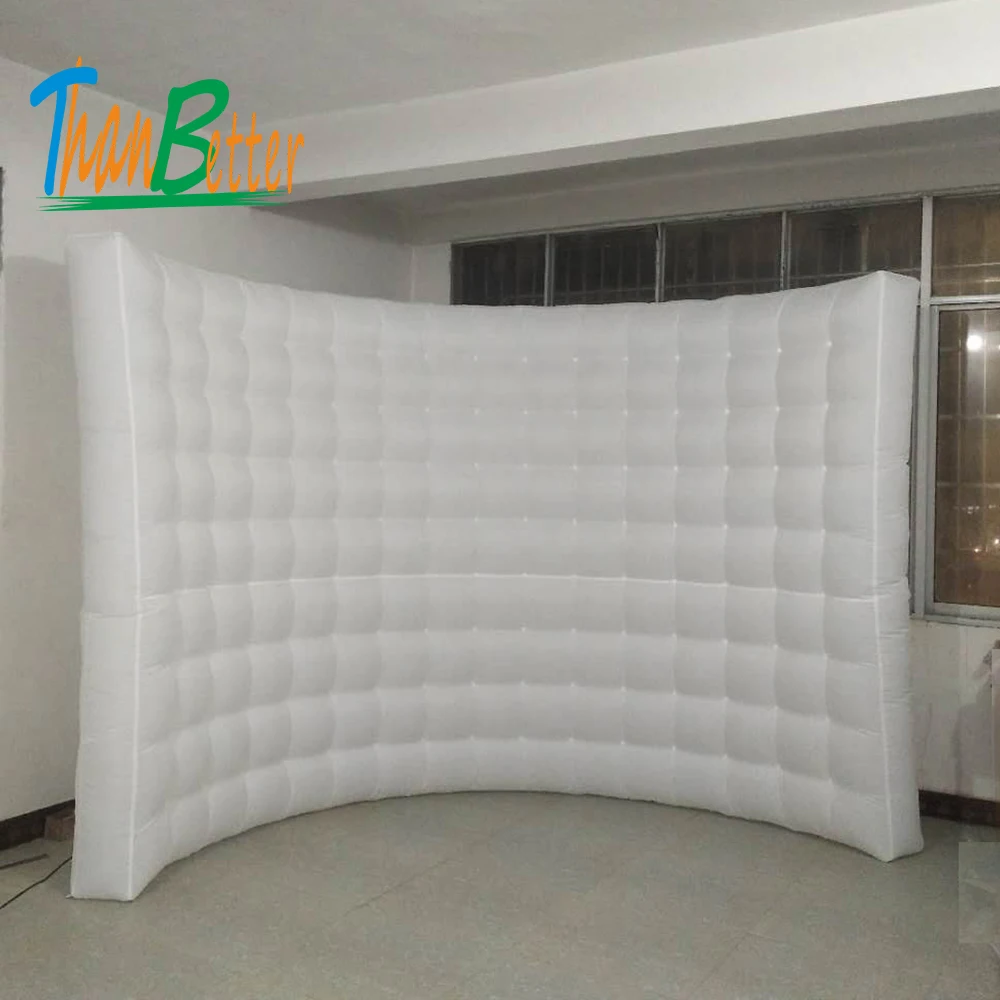 Golden Silver White Multi-color LED light Wedding Party Photo Booth Backdrop Inflatable Wall For Party Event