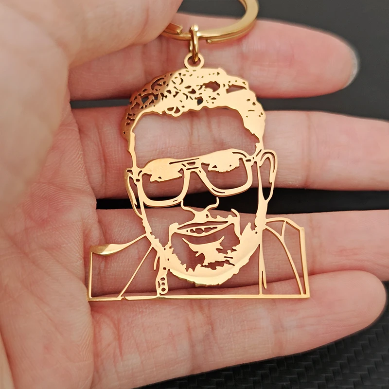 Customized Any Photo Logo Personalized Keychain Children Drawing Jewelry Gift Custom Keychain Pairing Stainless Steel Keyholders