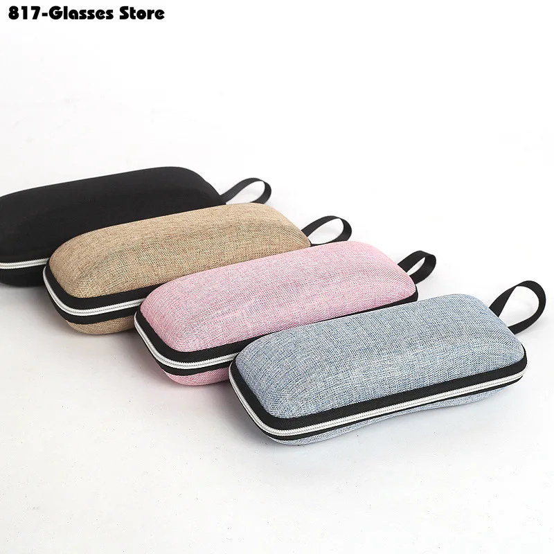 1Pc Hard Glasses Case Cover with Lanyard Zipper Sunglasses Myopic Reading Eyewear Cases for Men Women