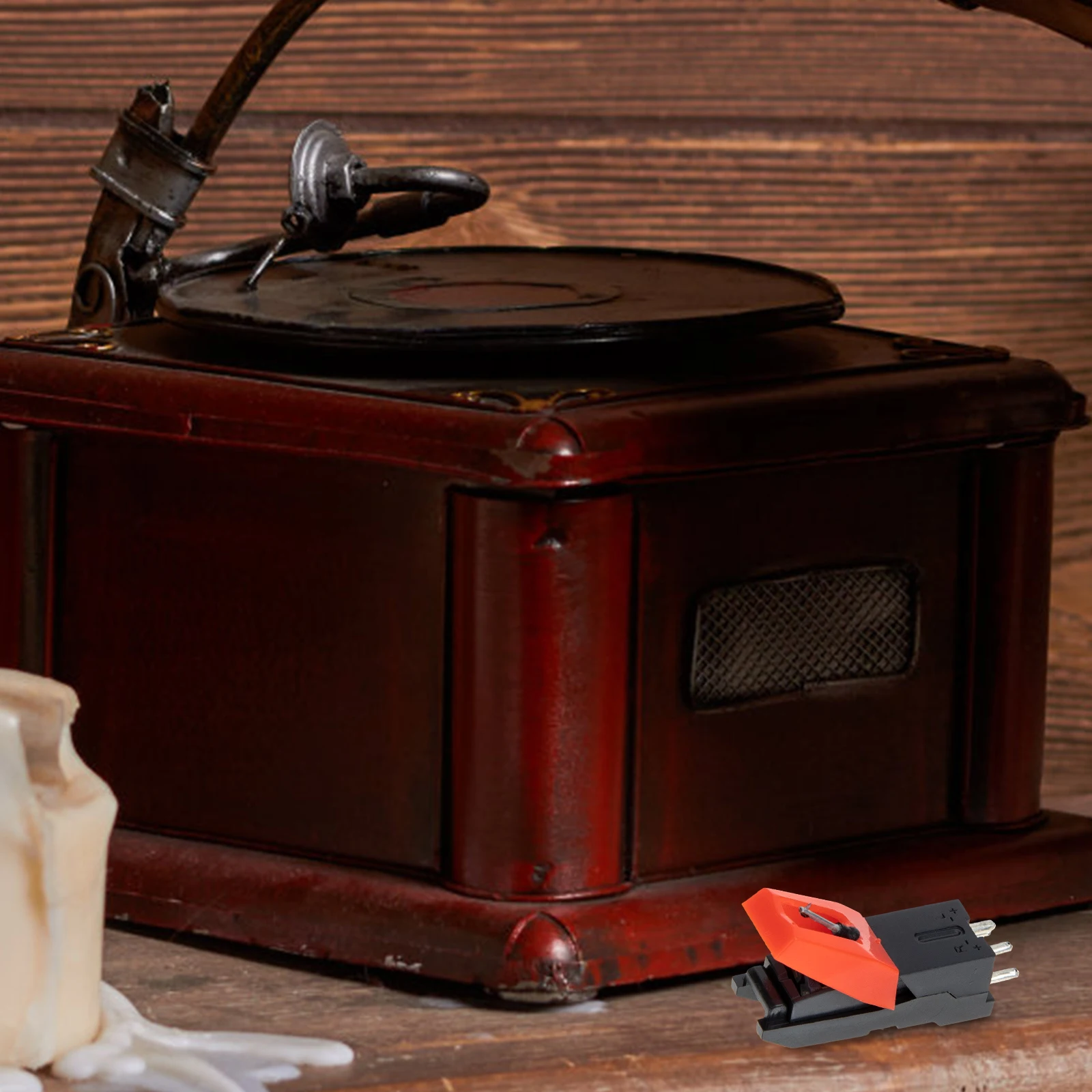 

Record Player Needle Premium Aluminum ABS Replacement Easy Install Phonograph Stylus Attachment High Output Clear Sound