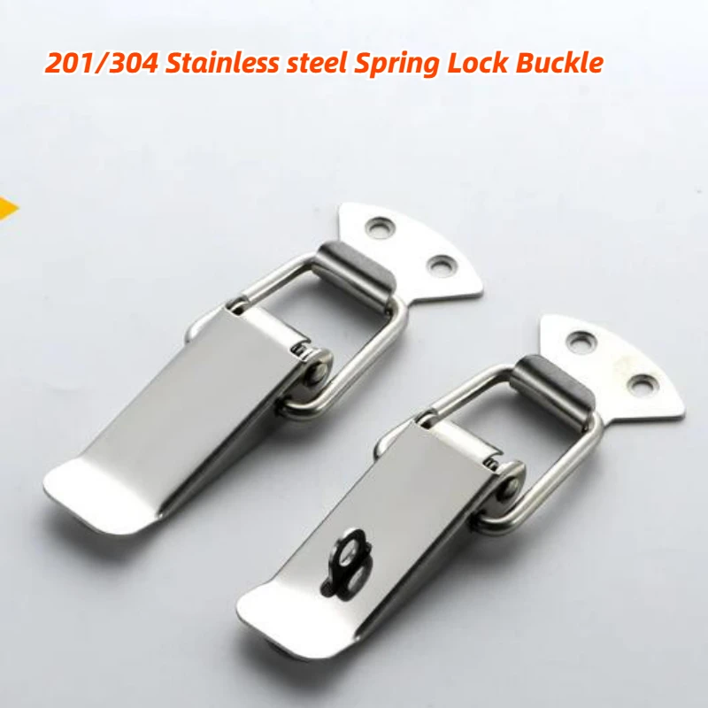 4pc Stainless Steel Spring Clasp Buckle Burglar-proof Anti-Theft Toggle Latch Catch Hardware Multifunctional Duck Billed Buckles