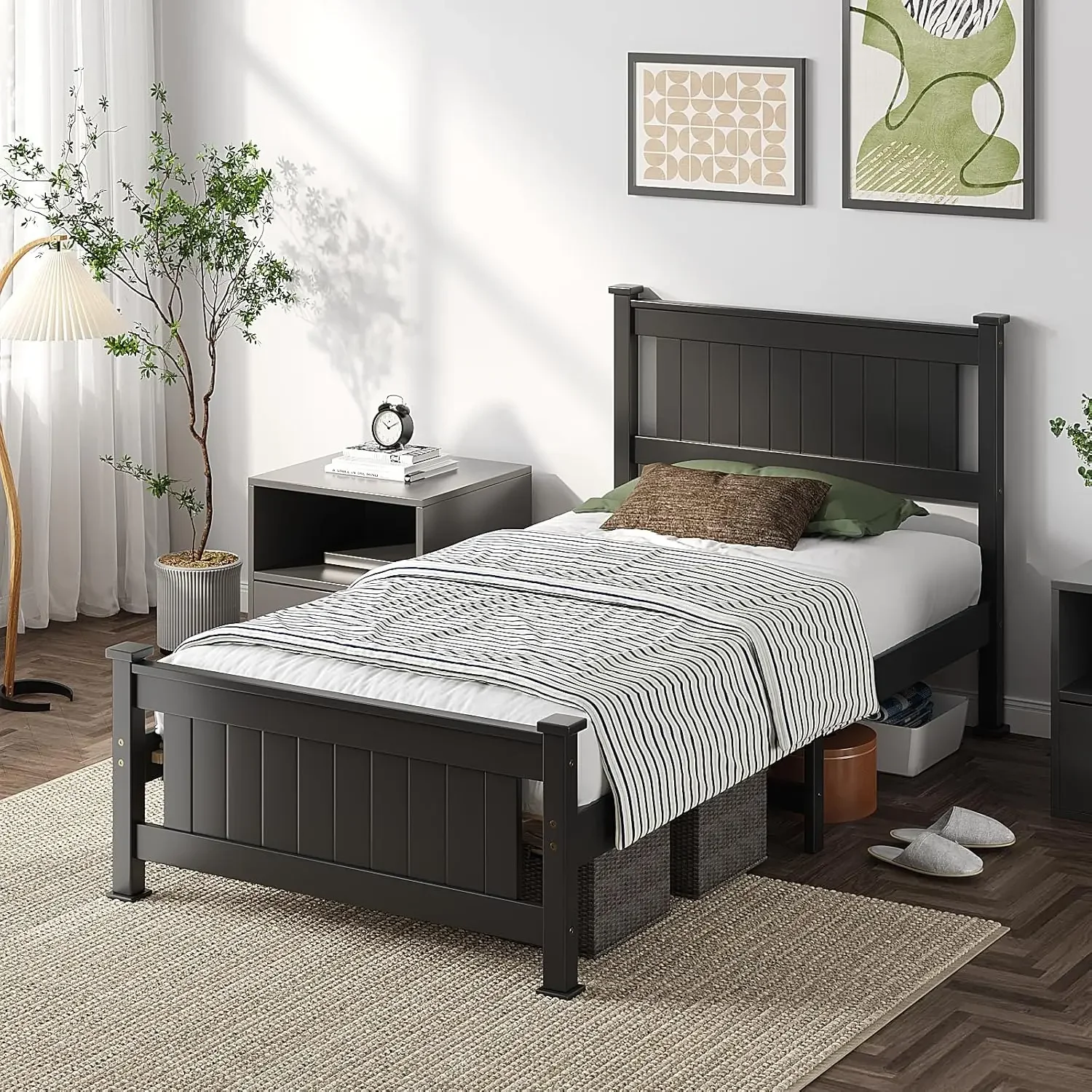 #Solid Wood Daybed Headboard with Modern Minimalist Design Sturdy Construction Storage for Bedroom Use by Kids & Adults