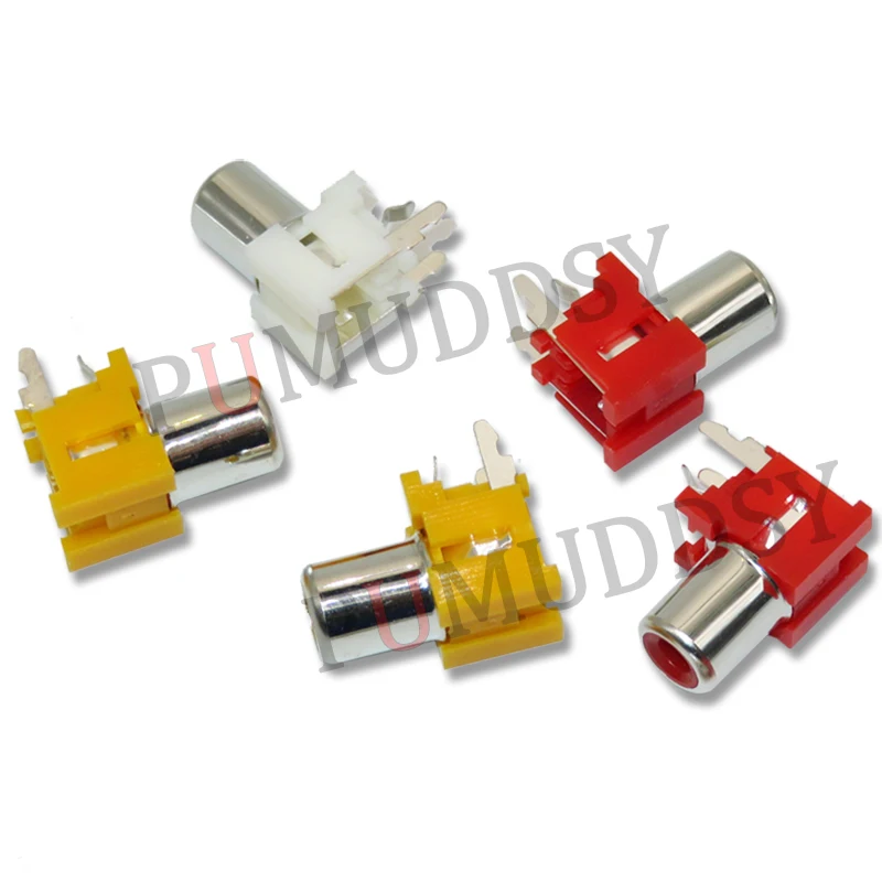 10PCS 1 Way/1 Hole RCA Connector Audio Female Jack AV Audio Input Socket Red Yellow White Lotus Amplifier Interface Signal