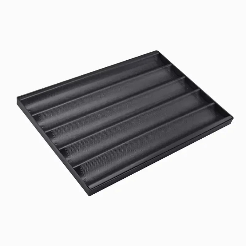 Commercial 5 Slot Wave Baguette Pan Non Stick U Shape Bread Baking Mold Tray For Bakery Professional French Loaf Tin Tool Non