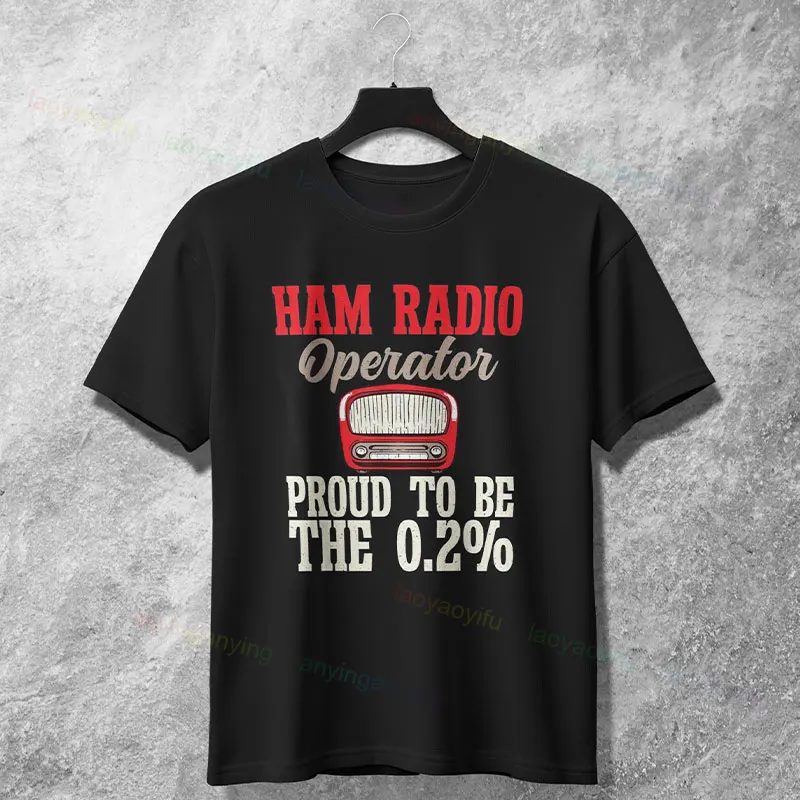 

Забавная футболка с рисунком «Ham Radio Operator Proud To Be 0,2 процента», повседневная футболка из чистого хлопка с короткими рукавами для любителей радиолюбителей