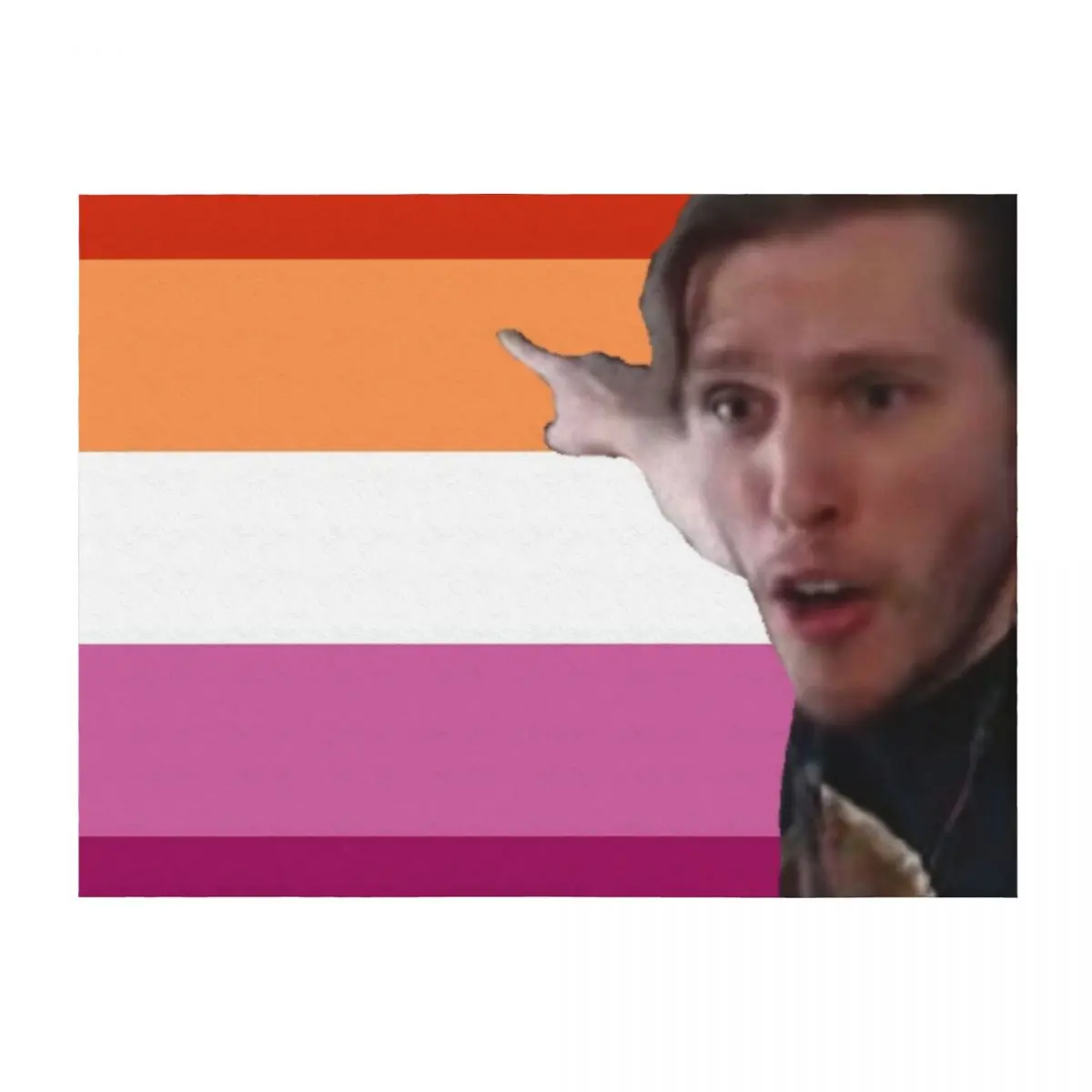 

jerma pointing at the lesbian flag Throw Blanket funny gift Stuffeds Luxury Thicken Decorative Sofas Blankets