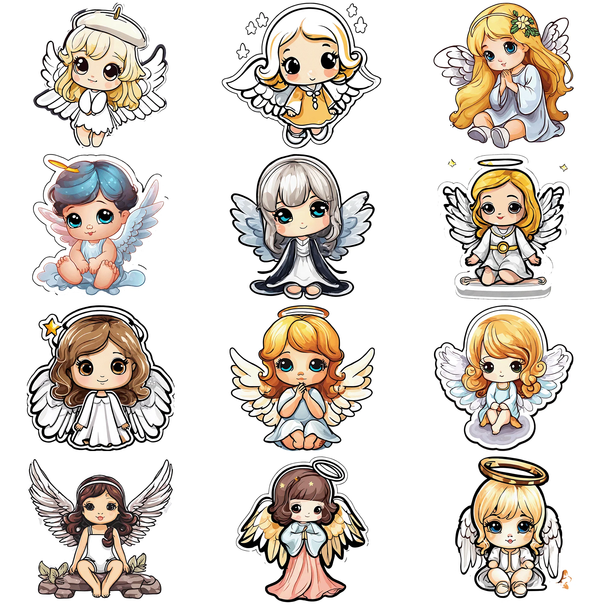 50 pieces of cute little angel stickers Create a Unique Style with 50 Pieces of Colorful Stickers