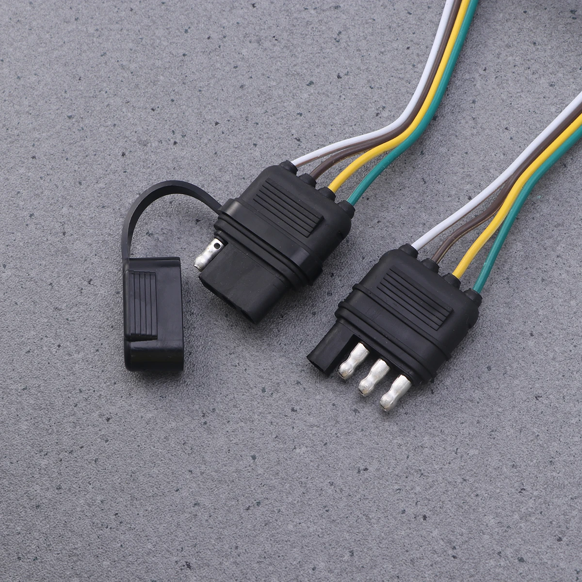 

Waterproof Trailer Plug Flat Connector 4 Wire Extension Splice Wiring For Vehicle Brake Lights Turn Signals Loop Design