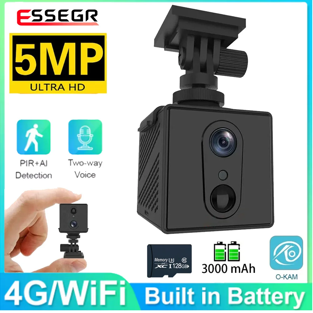 

UP To 128GB 5MP 4G MINI Camera Wireless Cameras for Home Mini Security Camera SIM Card or Wifi Ultra HD Surveillance CCTV Camera