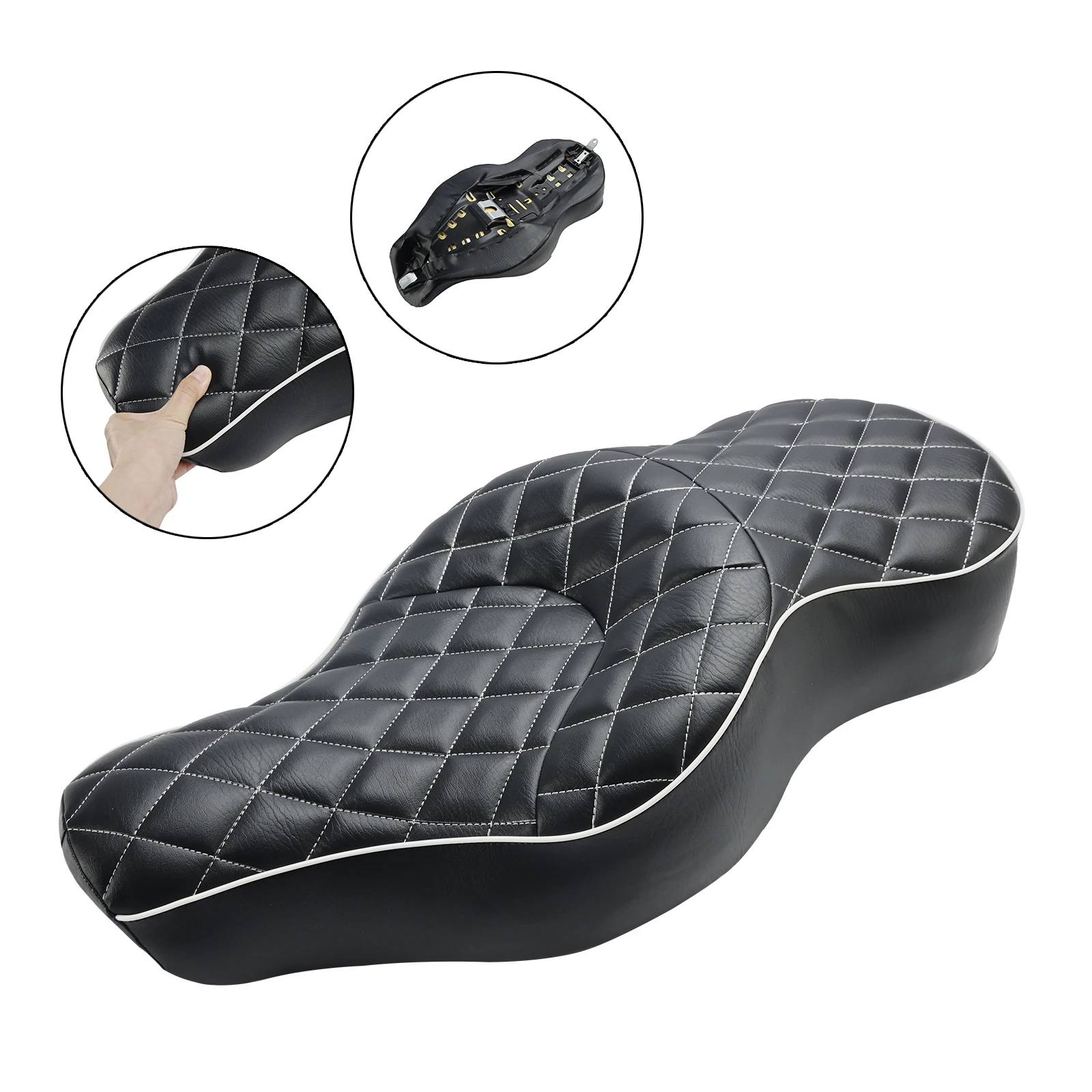 Complete Cushion Rider Passenger Seat Black Fits for Xl883N Xl1200N Custom 04-18