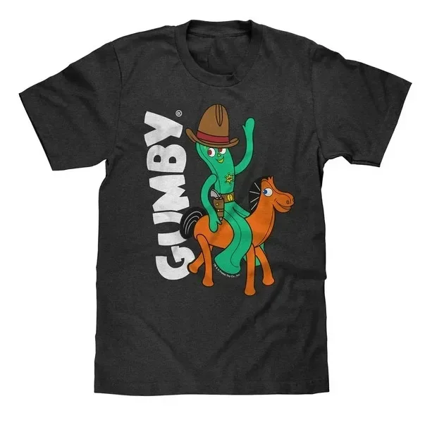Men's Cowboy Gumby and Pokey Cartoon T Shirt Size S-4XL Cotton SG354
