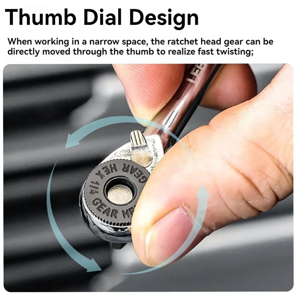 

Portable 1/4-inch Ratchet Wrench Set, Flexible Multi-Angle Design, Hand Repair Tools for Tight Spaces & Daily Use