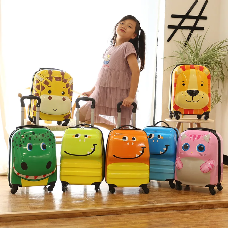 Children's Cartoon Animal 18 Inch Luggage Suitcase Travel Bag Student Hard  Carry-On Bag with 360 Degree Rotating Wheels
