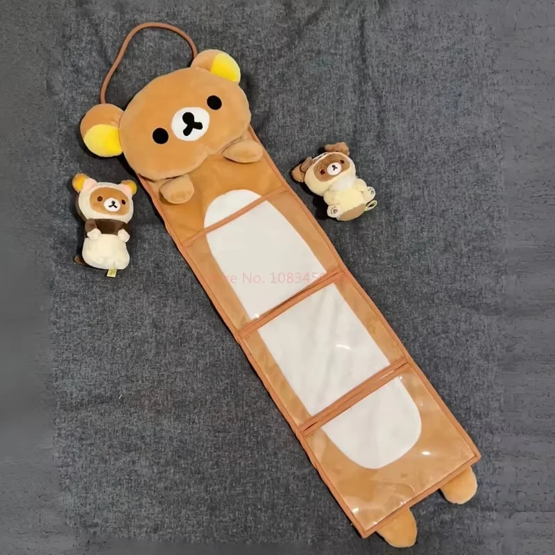 2025 Hot Sale Rilakkumas Wall Hanging Storage Bag Cartoon Rilakkumas Bear Brother Door Hang  Large Capacity Sundries Storage Bag