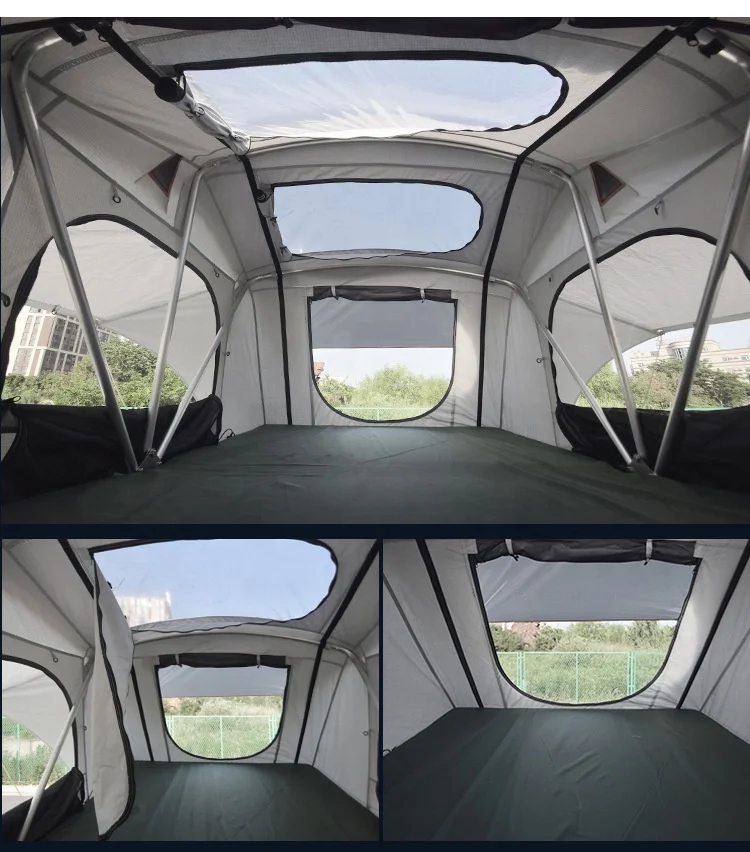 240x160x126cm Sun Protection Pu Coating Oxford Waterproof Shelter 3-4 Person Camping Tents on Top of the Car