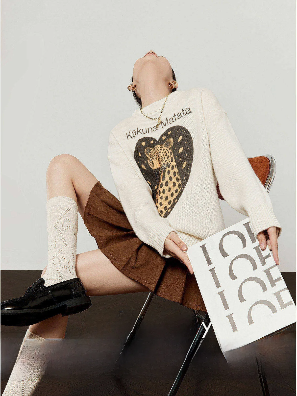 

Мягкий белый шерстяной свитер женский, весенний, для повседневной носки, с принтом, свободного кроя, с длинными рукавами, круглым вырезом, теплый, утолщенный, эксклюзивно онлайн