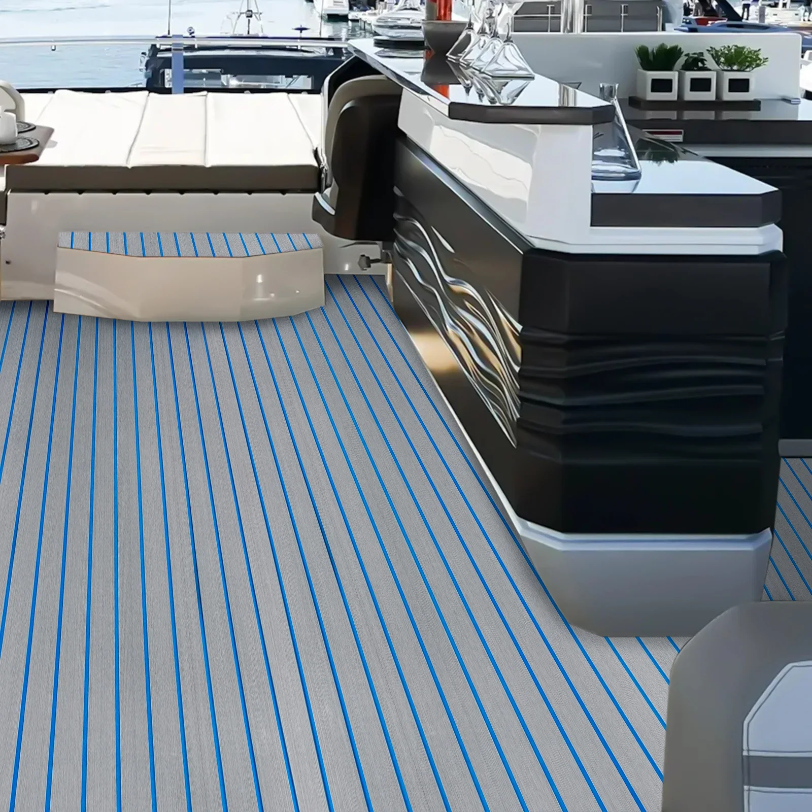 EVA Foam Boat Flooring Teak Foam Decking for Boats Marine Flooring Teak Yacht 2400x450x6mm